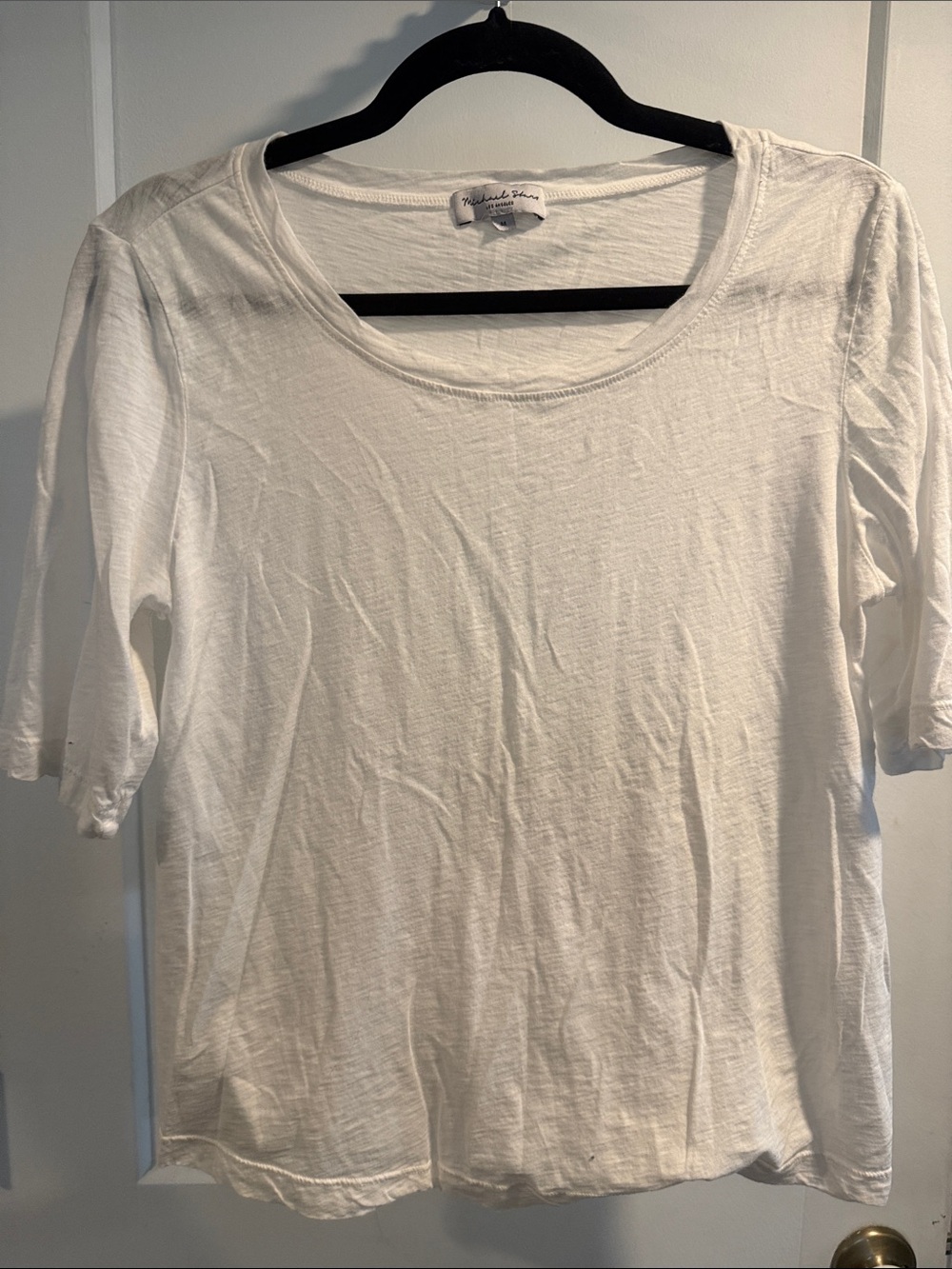 Michael Stars White Scoop Neck Short Sleeve Tee